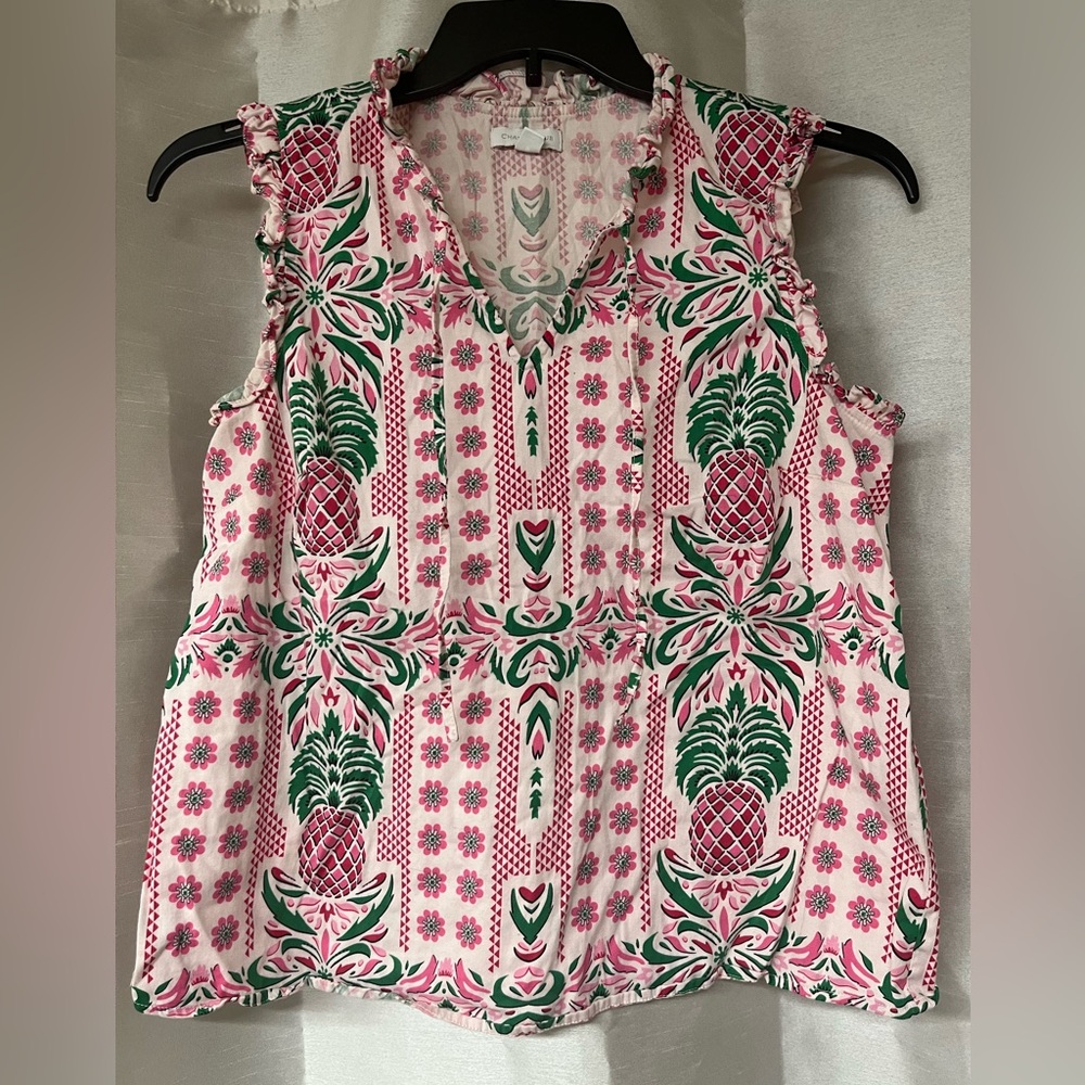 Charter Club Pink & Green Pineapple Print Sleeveless Camisole